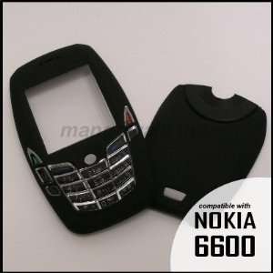  RUBBER BLACK Faceplate/Cover for Nokia 6600 + Keypad 