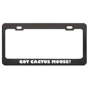 Got Cactus Mouse? Animals Pets Black Metal License Plate Frame Holder 