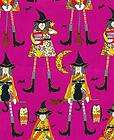 HALLOWEEN WITCHES LG SCALE HOT PINK FABRIC 6 YDS AVAIL.