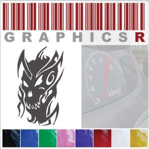   Decal Graphic   Tribal Design Tattoo Skull A885   White Automotive