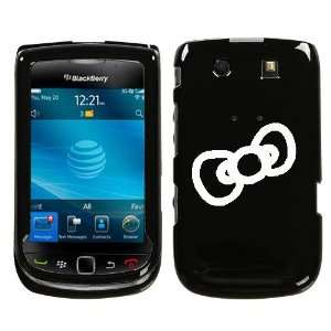  BLACKBERRY TORCH 9800 WHITE BOW OUTLINE ON A BLACK HARD 