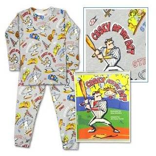  Books to Bed Boys Baseball Print Pajamas Casey At the Bat 