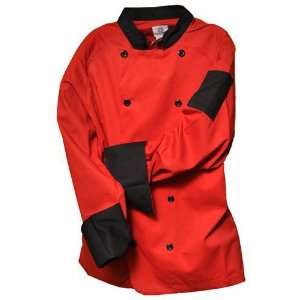 Chef Coat Executive Red / Black Trims, 2X Large  Kitchen 