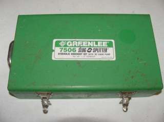 Greenlee 7506 Slug Splitter Hydraulic Knockout Set Punch Kit  