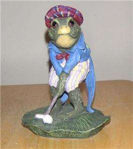 Pete Apsit Frog Follies Whimsical Golfer Figure Golf Golfing Retired 