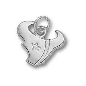 Houston Texans 1/2 Sterling Silver Horn Logo Pendant 