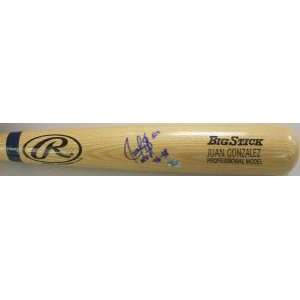  Juan Gonzalez Signed Big Stick Engraved Bat   MVP96 98 