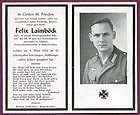 1943 german death card panzer grenadier felix laimbock one day