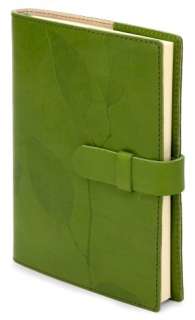 Green Leaf Embossed Top Grain Italian Leather Refillable Journal (6