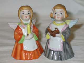 Vintage Christmas Ceramic Bisque Choir Angel Set Japan  