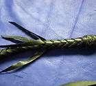 33 Black, Reinforced​, Round Braid Leather Quirt with V