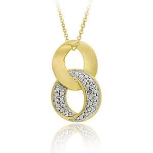   Two tone Gold over Silver Diamond Accent Infinity Necklace Jewelry
