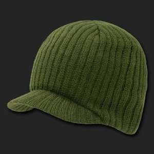  GREEN SOLID CAMPUS JEEP CAP VISOR BEANIE SKI CAP CAPS HAT HATS TOQUE