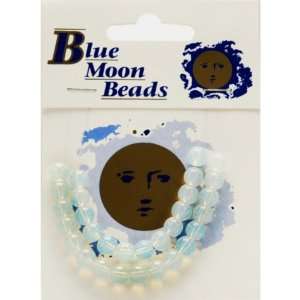 Blue Moon 6mm Glass Beads   30pc White