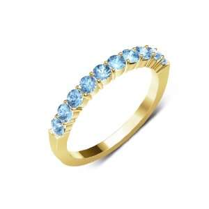  Natural Round Blue Topaz (AA+ Clarity,Blue Color) 10 Stone Wedding 