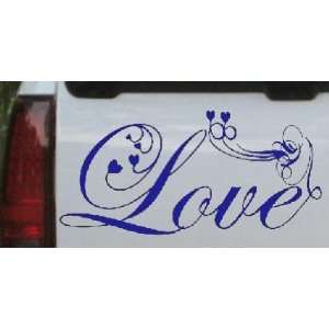 5in X 10.3in Blue    Love Swirl With Hearts Christian Car Window Wall 