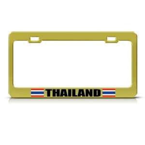  Thailand Thai Flag Gold Country Metal license plate frame 
