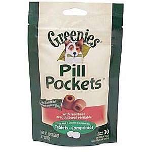  Greenies Pill Pockets for Dogs Beef Flavor, 30 Tablets   6 