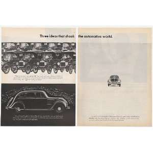  1963 VW Volkswagen Bug Ford Model T Chrysler 2 Page Print 