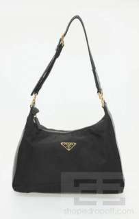 Prada Black Tessuto Nylon & Leather Trim Handbag  