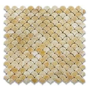  Honey Onyx Polished Fan Mosaic Tile   Lot of 50 sq. ft 