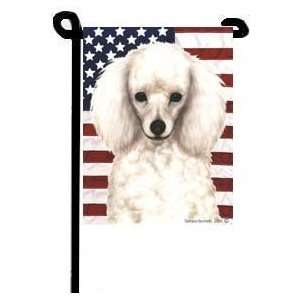 Toy Poodle (White) Patriotic Garden Flag