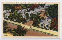 1939 KEY WEST FL old Cactus Terrace Aerial View postcar  