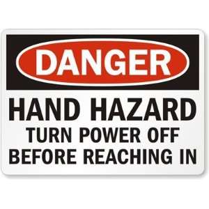  Danger Hand Hazard Turn Power Off Before Reaching In 