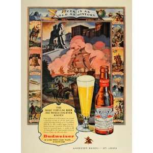 1947 Ad Budweiser Beer Anheuser Busch History Collage   Original Print 