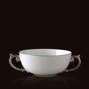  LObjet Aegean Sculpted Platinum Soup Bowl 6 in