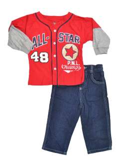   Rebels Toddler Boys L/S Top & Jeans Pant Set Size 2T 3T 4T .  