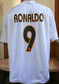 RONALDO # 9 FC REAL PLAYER ISSUE HOME SHIRT ADIDAS SIEMENS MOBILE SIZE 