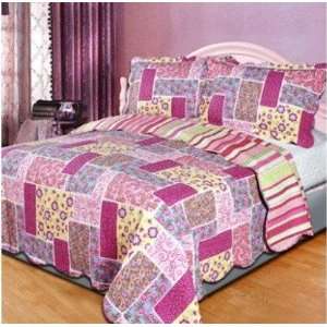 Fashion Patch Luxury Style 3 Piece Patchwork Premium Quilt Bedding Bed 