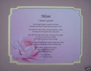 POEM FOR MOM PERSONALIZED MOTHERS DAY GIFT OR BIRTHDAY  