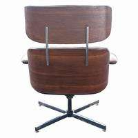  plycraft teak leather lounge chair restored features molded plywood 