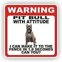 PIT BULL DOG WARNING SIGN FENCE 12 X 12 POLY STY  