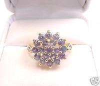 NATURAL ALEXANDRITE 2.50 TCW CLUSTER 14K GOLD RING  