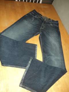 mens BKE BUCKLE jeans sz 33 x 34 TYLER dark wash EMBROIDERED POCKETS 