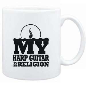 Mug White  my Harp Guitar is my religion Instruments  
