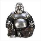 happy laughing buddha silver black statue figurin e maitreya buddha