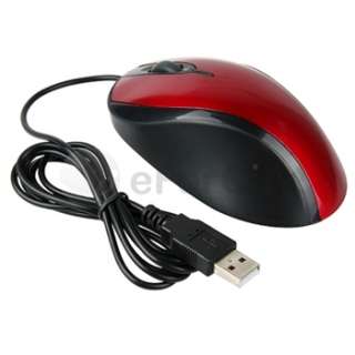 Red Black Notebook PC Laptop 3D Optical USB Mouse  