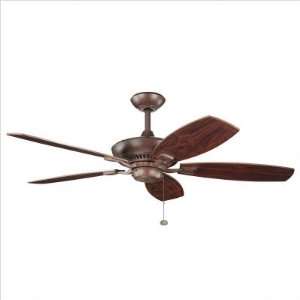    16 Canfield Ceiling Fan in Tannery Bronze with Teak/Cherry Blades