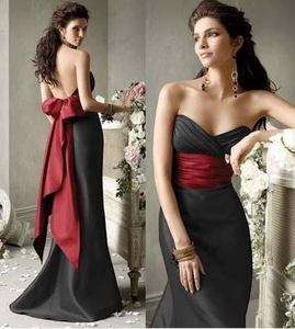 Black and Red Bridesmaid Dress Formal Evening Gown Mermaid Size 6 8 10 