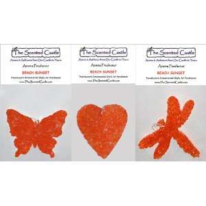  3Pack Beach Sunset Scented Air Fresheners in Butterfly, Heart 
