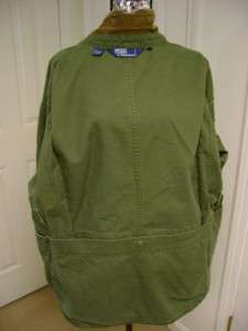   OLIVE CANVAS HUNTING FISHING FIELD JACKET SZ M/L BARELY WORN  