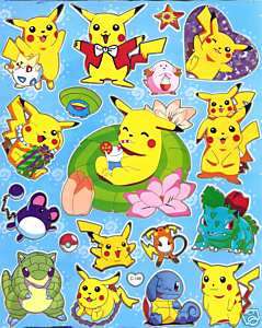 Pokemon Sticker ~C199 Pikachu Jigglypuff Squirtle  