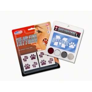  Mississippi State Bulldogs Face Paint and Tattoo Pack 