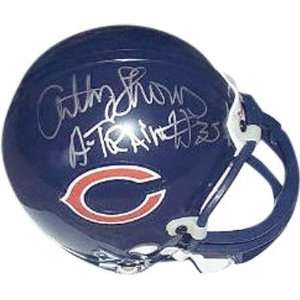   Chicago Bears Autographed Riddell Authentic Mini Helmet with A Train