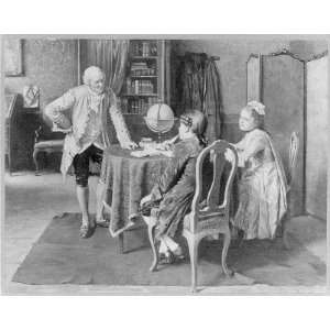   Solution,Children with tutor,18th century interior,globe,Emil Brack