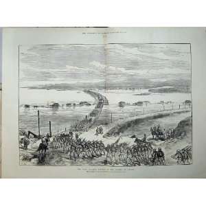   War 1877 Russian Passage Danube Braila Horses Soldiers